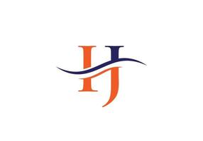 création de logo swoosh letter ij pour l'identité de l'entreprise et de l'entreprise. logo ij vague d'eau vecteur