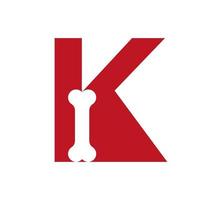 logo de chien lettre k, modèle vectoriel de conception de logo de soins pour animaux de compagnie