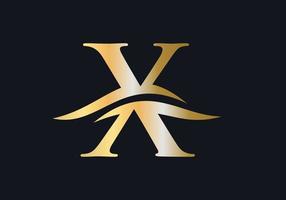 lettre x logo avec concept de luxe vecteur