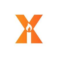 lettre x création de logo de bougie pour le vecteur de symbole d'événement, de célébration et de fête