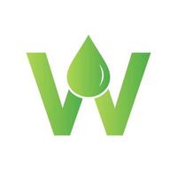 lettre w modèle de vecteur d'élément de logo d'eau. symbole de logo de goutte d'eau