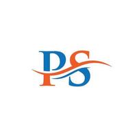 modèle vectoriel de conception de logo d'entreprise de lettre ps initiale avec un style minimaliste et moderne. création de logo ps