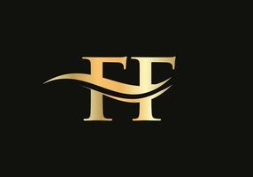vecteur de conception de logo lettre ff moderne. création de logo lettre initiale liée ff avec une tendance créative, minimale et moderne