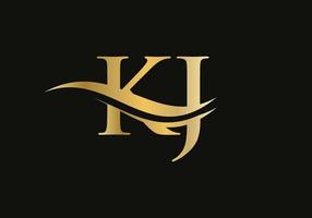 création de logo lettre kj pour l'identité de l'entreprise et de l'entreprise. lettre kj créative avec concept de luxe vecteur