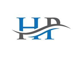 vecteur de logo hp vague d'eau. lettre swoosh création de logo hp pour l'identité de l'entreprise et de l'entreprise