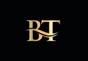 lettre bt créative avec concept de luxe. création de logo bt moderne pour l'identité de l'entreprise et de l'entreprise. vecteur
