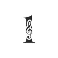lettre 1 logo de musique. dj symbole podcast logo icône vecteur modèle