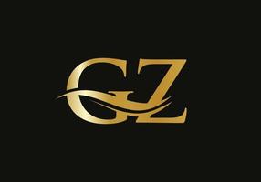 design de logo gz élégant et stylé pour votre entreprise. logo de lettre gz. logo gz pour l'image de marque de luxe. vecteur