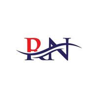modèle vectoriel de conception de logo d'entreprise de lettre initiale rn avec un style minimaliste et moderne. création de logo rn