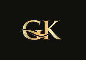 création de logo gk moderne pour l'identité de l'entreprise et de l'entreprise. lettre gk créative avec concept de luxe vecteur