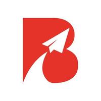 le logo de voyage de la lettre b se combine avec le modèle de vecteur d'avion volant. élément de logo touristique