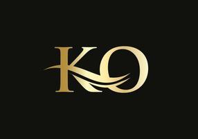 logo lié à la lettre ko pour l'identité de l'entreprise et de l'entreprise. modèle vectoriel de lettre initiale ko logo