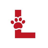 lettre l logo de soins pour animaux de compagnie, modèle de signe et symbole vectoriel de conception de logo de chien