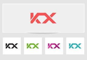 modèle de conception de lettre de logo kx moderne vecteur