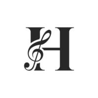 logo de musique lettre h. dj symbole podcast logo icône vecteur modèle
