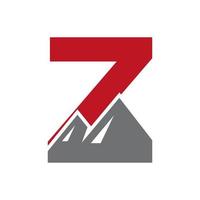 signe vectoriel du logo de montage de la lettre z. le logo du paysage de montagne se combine avec l'icône et le modèle de la colline