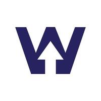 lettre w logo financier avec conception de flèche de croissance. élément comptable, modèle vectoriel de symbole d'investissement financier