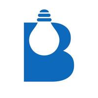 le logo électrique de la lettre b se combine avec le modèle vectoriel d'icône d'ampoule électrique. ampoule logo signe symbole