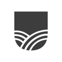 logo de l'agriculture sur le concept de la lettre u. logo de la ferme basé sur l'alphabet pour la boulangerie, le pain, la pâtisserie, l'identité d'entreprise des industries domestiques vecteur