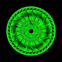 spirographe oculaire vert circulaire vecteur