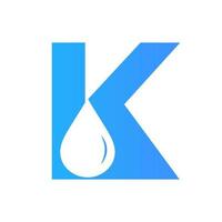 modèle de vecteur d'élément de logo lettre k eau. symbole de logo de goutte d'eau