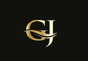 création de logo lettre gj pour l'identité de l'entreprise et de l'entreprise. lettre gj créative avec concept de luxe vecteur