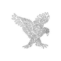 une seule ligne dessinant l'art abstrait. aigle prêt à attraper sa proie. ligne continue dessiner illustration vectorielle de conception graphique des griffes acérées de l'aigle pour l'icône, le symbole, le logo de l'entreprise, la décoration murale de l'affiche vecteur