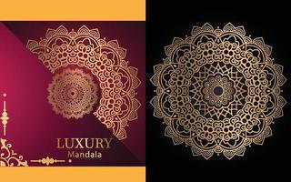 fond de conception de mandala ornemental de luxe en couleur or pour vous-même vecteur