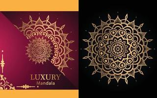 fond de conception de mandala ornemental de luxe en couleur or pour vous-même vecteur