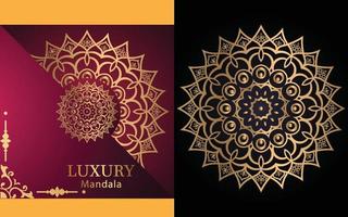 fond de conception de mandala ornemental de luxe en couleur or pour vous-même vecteur