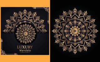 fond de conception de mandala ornemental de luxe en couleur or pour vous-même vecteur