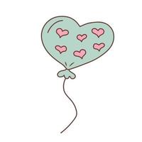 ballon à air mignon doodle en forme de coeur avec des coeurs. illustration vectorielle dessinés à la main. vecteur