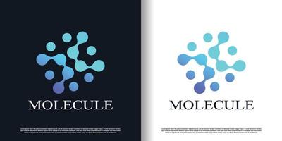 vecteur de conception de logo de molécule avec vecteur premium de style unique créatif moderne