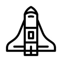 illustration du contour de l'icône du vaisseau spatial de la navette spatiale vecteur