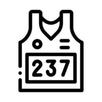 gilet avec illustration vectorielle d'icône de numéro d'athlète personnel vecteur