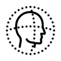 illustration vectorielle de l'icône d'authentification de la tête de balayage vecteur