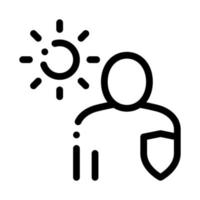 illustration de contour vectoriel icône homme protégé par le soleil