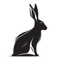 illustration vectorielle de lapin minimale. icône de lièvre d'animal lapin sauvage. logo moderne simple. vecteur