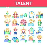 icônes d'éléments de collection de talents humains mis en vecteur