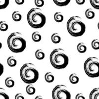 motif géométrique abstrait grunge avec spirales. texture monochrome vectorielle dessinée à la main. design graphique tendance vecteur