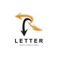 logo de lettre r, symbole de l'alphabet vectoriel, conception de logos de marque avec lettre initiale vecteur