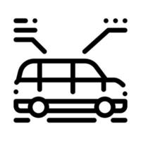 voiture caractéristiques icône vecteur contour symbole illustration