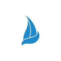 bateau à voile bleu vagues motion design symbole logo vecteur