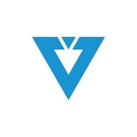 lettre v triangle géométrique simple conception logo vecteur