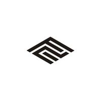 lettre fd rayures ligne polygonale logo vecteur