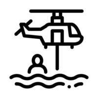 sauvetage par hélicoptère sur l'illustration vectorielle de l'icône de la mer vecteur