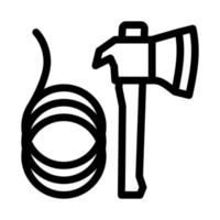 illustration de contour vectoriel icône hache et corde