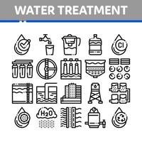 éléments de traitement de l'eau ensemble d'icônes vectorielles fine ligne vecteur