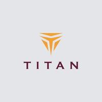 lettre initiale t création de logo de bouclier de titan vecteur