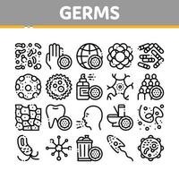 collection bactéries germes vecteur signe icônes ensemble